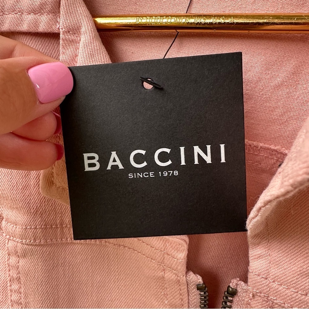 NWT Baccini Pink Moto Zip Jacket with Lace-Up Cuffs Size‎ M Balletcore Coquette - Picture 5 of 12